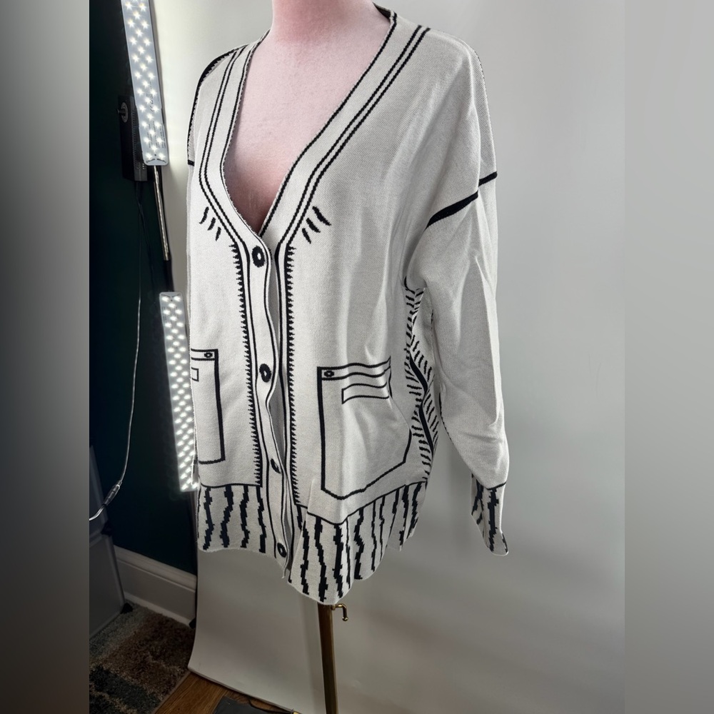 NWOT Shein Curve 2-D Print Cardigan - Picture 7 of 11